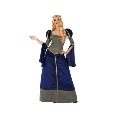 Disfraz Adulto Dama Medieval Azul Talla M-L