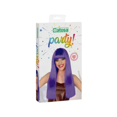 PELUCA PELO LARGO CON FLEQUILLO MORADA 50247