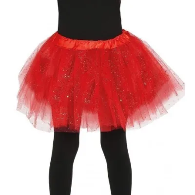 TUTU INFANTIL ROJO PURPURINA 17315
