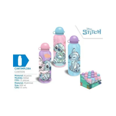 BOTELLA ALUMINIO STITCH 500ML. ST00057