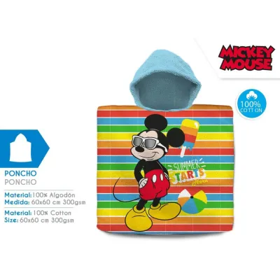 PONCHO MICKEY ALGODON 60X120 MK-236P