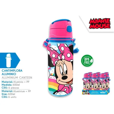CANTIMPLORA ALUMINIO  MINNIE 600ML.  MN30015