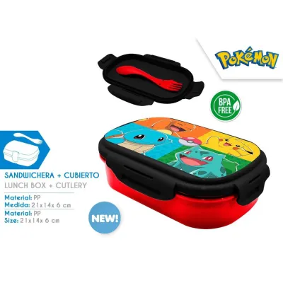 SANDWICHERA POKEMON CON CUBIERTOS PK00030