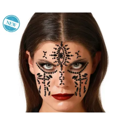  JOYAS FACIALES ADHESIVAS NEGRO 78134