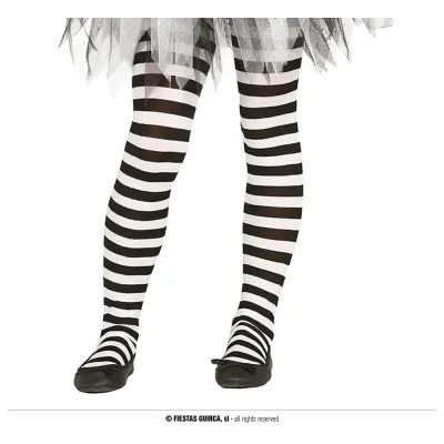 PANTYS NIÑA RAYAS NEGRA BLANCA T-3-6  17216