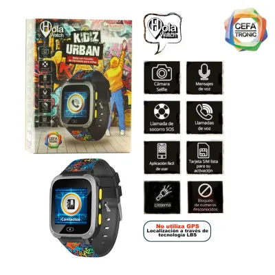 RELOJ INTELIGENTE HOLA WATCH URBAN BLACK 01130