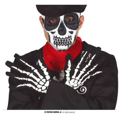 GUANTES ESQUELETO ADULTO 16667