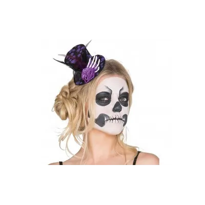 MINI SOMBRERO CALAVERAS MORADAS 10799
