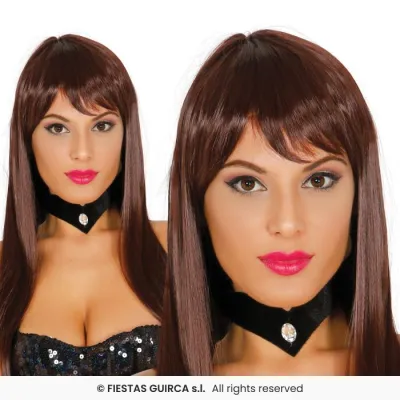 PELUCA LARGA CASTAÑA LUJO  4590