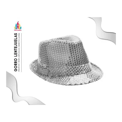 SOMBRERO LENTEJUELAS PLATEADO 18375