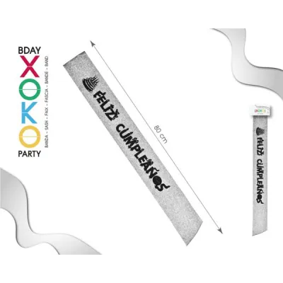 BANDA FELIZ CUMPLEAÑOS PLATA 53063