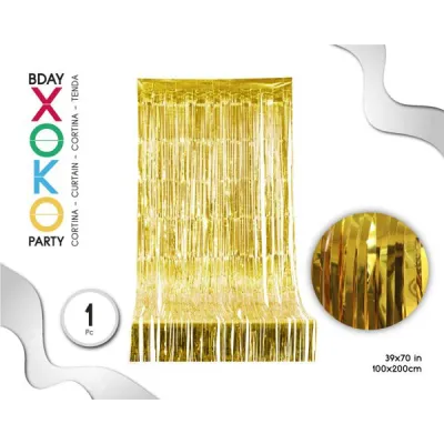 CORTINA FLECOS ORO 1MX2M 52759