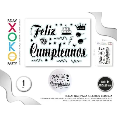 PEGATINA FELIZ CUMPLEAÑOS NEGRO 53641