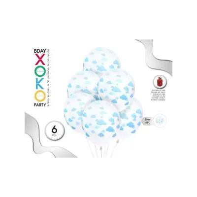 BOLSA 6 GLOBOS NUBES AZUL 53993