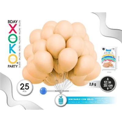 BOLSA 25 GLOBOS NUDE 30CM 54332