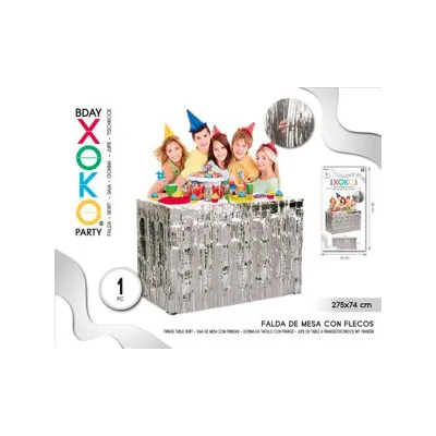 FALDA FLECO MESA PLATA 275X74 55038