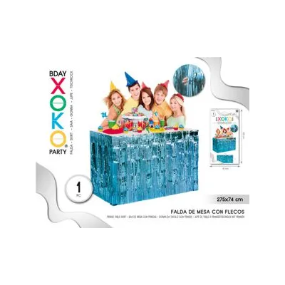 FALDA FLECO MESA AZUL 275X74 55041