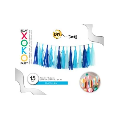 GUIRNALDA 15 POMPONES AZUL 3M 55843
