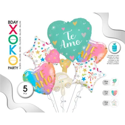 SET GLOBO TE AMO 5 PIEZAS 55857