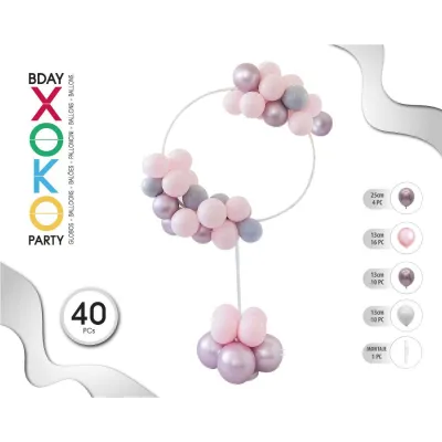 SOPORTE CIRCULAR ROSA 163CM  40 PIEZAS 54890