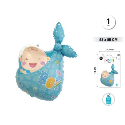 GLOBO FOIL BEBE EN TOQUILLA 53X85 57018