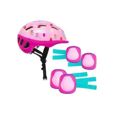 CASCO CON RODILLERAS Y CODERAS ROSA 24305