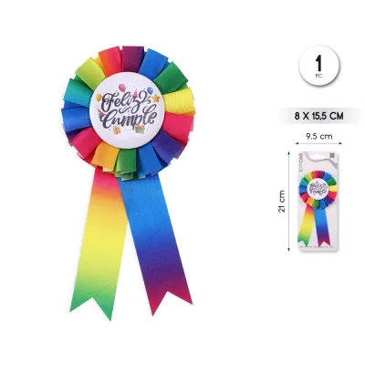 MEDALLA FELIZ CUMPLEAÑOS COLORES 90853