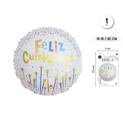 GLOBO FOIL FELIZ CUMPLE 46CM 91023