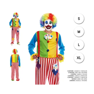 DISFRAZ ADULTO PAYASO ARCO IRIS T- L 21408