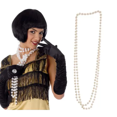 COLLAR PERLAS CHARLESTON BLACO 16045