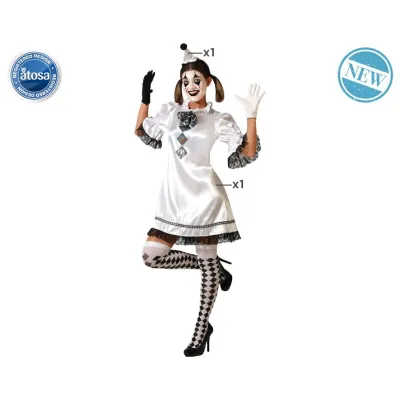 DISFRAZ ADULTO PAYASA BLANCO T-M-L 77162