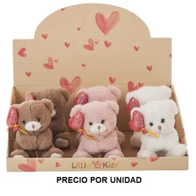 OSO CORAZON GLOBO 12CM. 47020