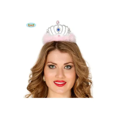 DIADEMA CORONA PLATA PLUMAS 16030