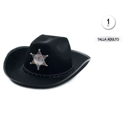 SOMBRERO SHERIF NEGRO ADULTO 11548