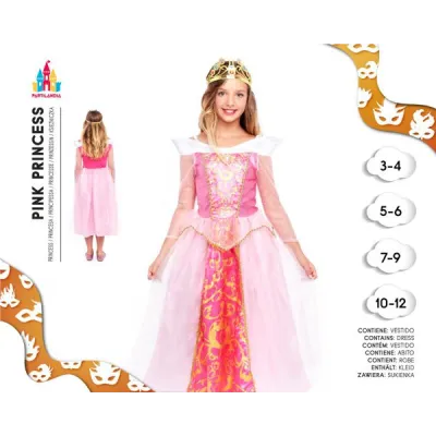 DISFRAZ PRINCESA ROSA T-7-9 21325