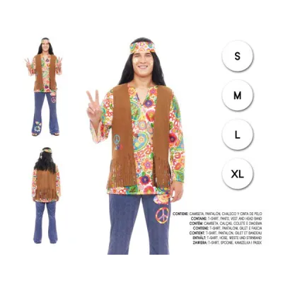 DISFRAZ HIPPIE HOMBRE T-L 24869