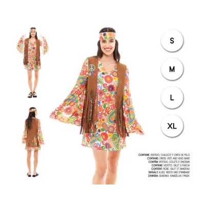DISFRAZ ADULTO HIPPIE MUJER T-M 24875