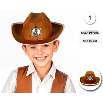 SOMBRERO SHERIF MARRON INFAN. 71370