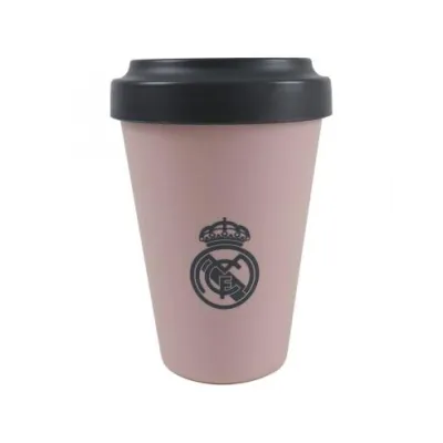 VASO CON TAPA REAL MADRID ROSITA VS92-02RM