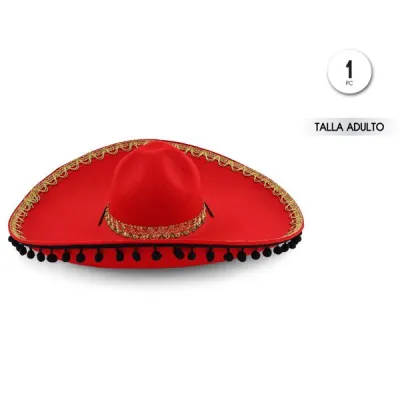 SOMBRERO MEJICANO ROJO 72469