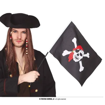 BANDERA PIRATA CON PALO 16996