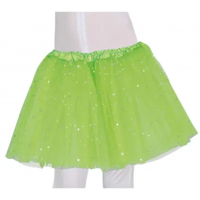 TUTU INFANTIL ESTRELLAS VERDE LIMA 30CM 17475