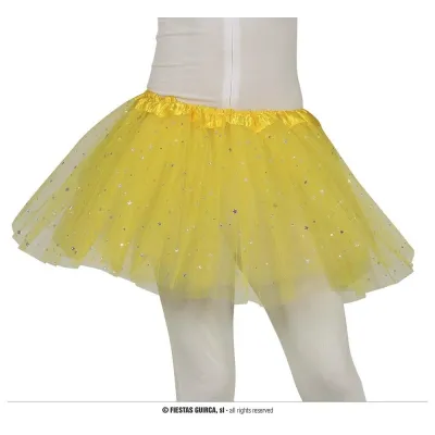 TUTU INFANTIL ESTRELLAS AMARILLO 30CM 17464