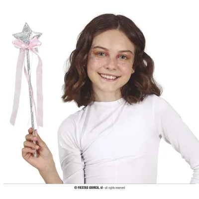 VARITA PRINCESA PLATA ESTRELLA 35CM 16041