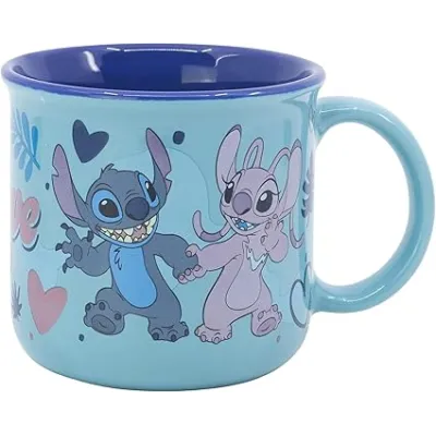 TAZA CERAMICA STITCH Y ANGEL 355ML 88028