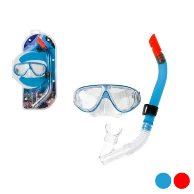 SET GAFAS DE BUCEO CON TUBO AZUL 60890