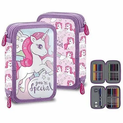 PLUMIER DOBLE COMPARTIMENTO UNICORNIO KL10155