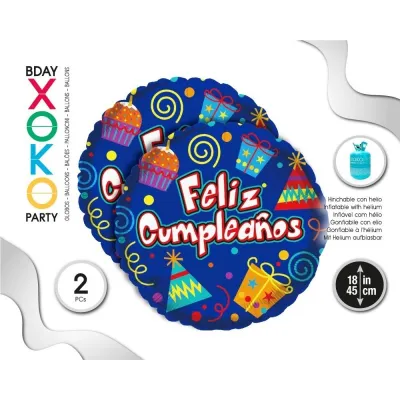 GLOBO FOIL 2UND FELIZ CUMPLEAÑOS 56359