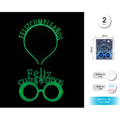 DIADEMA Y GAFAS FELIZ CUMPLEAÑOS 41230