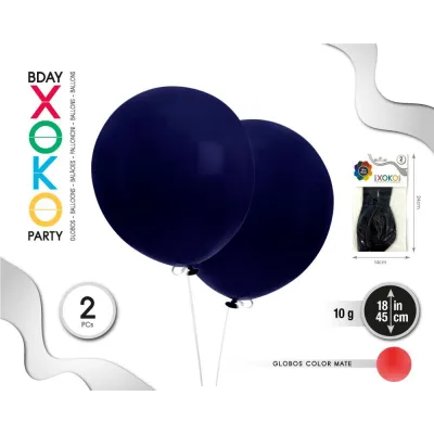 BOLSA 2 GLOBO AZUL 45CM 55320